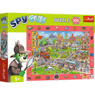 Trefl, familia Treflik, Spy Guy, Happy town + City, puzzle de observatie, 2-100 piese, set promotional