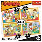 Trefl, Garfield loves lasagna, puzzle 4in1, 54+48+35+70 piese