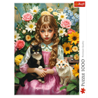 Trefl, Girl with a Cat, puzzle, 1000 piese