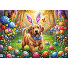 Trefl, Premium Plus, Spring Bloom, Easter Dog, puzzle, 500 piese