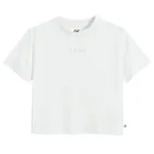 Tricou cropp alb din bumbac pieptanat NOWEAR