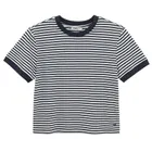 Tricou cu imprimeu in dungi si croiala crop NOWEAR