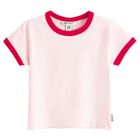 Tricou slim roz din bumbac pieptanat NOWEAR