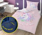 Unicorn Fluo, set lenjerie de pat single, 160-200 cm
