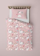 Unicorn, Fluo, set lenjerie de pat single, 160-200 cm