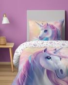 Unicorn, set lenjerie de pat single, 140-200 cm