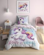 Unicorn, set lenjerie de pat single, 160-200 cm