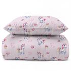 XOXO, set de lenjerie de pat pentru tineri, 160-200 cm + 70-80 cm, Unicorns