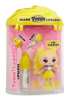Yummiland, PEEPS, Lip Gloss Doll, Goldie Mallows, mini papusa + luciu de buze DIY