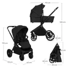 Lionelo, Mika Plus, carucior multifunctional 3in1, Black Onyx