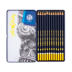 Artea, set de creioane de schita in cutie metalica, 12 culori