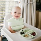 BabyOno, Baveta din silicon cu inchidere reglabila, menta verde