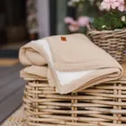 BabyOno, Paturica de iarna pentru bebelusi, bumbac + captuseala sherpa, bej, 75-100 cm