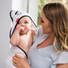 BabyOno, Zebra, Prosop de baie din bambus cu gluga, 85-85 cm