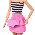 Barbie, Fashionistas, papusa, top negru-alb