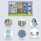 Bluey, mega set creativ, caiet, creioane colorate, autocolante si stampile