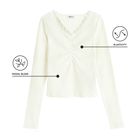 Bluza ecru reiata cu dantela NOWEAR