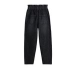 Cool Club, Blugi tip paper bag pentru fete, denim, negri