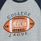 Cool Club, Bluza cu maneca lunga pentru baieti, bleumarin-gri, imprimeu College league