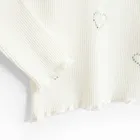 Cool Club, Bluza cu maneca lunga pentru fete, din tricot striat, alb