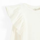 Cool Club, Bluza cu maneca lunga pentru fete, din tricot striat, ecru