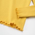 Cool Club, Bluza cu maneca lunga pentru fete, din tricot striat, galben, imprimeu Creative