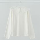 Cool Club, Bluza cu maneca lunga pentru fete, ecru, broderie englezeasca