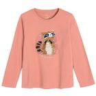 Cool Club, Bluza cu maneca lunga pentru fete, roz, imprimeu raton, paiete duble