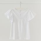 Cool Club, Bluza cu maneca scurta pentru fete, alb, broderie englezeasca