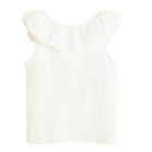 Cool Club, Bluza fara maneci pentru fete, din tricot striat, alb
