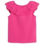 Cool Club, Bluza fara maneci pentru fete, din tricot striat, roz