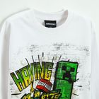 Cool Club, Bluza pentru baieti, subtire, alb, imprimeu Minecraft
