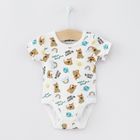 Cool Club, Body cu maneca scurta pentru baieti, bumbac organic, mix de culori, imprimeu Scooby-Doo, set 3 buc.