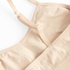 Cool Club, Bustiera pentru fete, din tricot striat, bej, microfibra