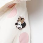 Cool Club, Combinezon de iarna cu gluga pentru fete, ecru in buline, imprimeu Minnie Mouse
