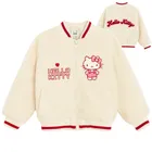 Cool Club, Geaca pentru fete, cu fermoar, ecru, imprimeu Hello Kitty