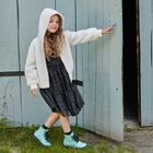 Cool Club, Ghete pentru fete, verde menta, imprimeu buldog, brant din piele