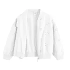 Cool Club, Hanorac bomber pentru fete, cu fermoar, alb