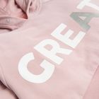 Cool Club, Hanorac crop top cu gluga pentru fete, culoare roz deschis, imprimeu Great