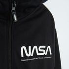 Cool Club, Hanorac cu gluga pentru baieti, cu fermoar, negru, imprimeu NASA