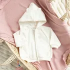 Cool Club, Hanorac cu gluga pentru fete, cu fermoar, calduros, ecru