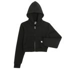 Cool Club, Hanorac cu gluga pentru fete, cu fermoar, crop top, negru
