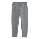 Cool Club, Pantaloni din material textil pentru fete, alb-negru, in carouri