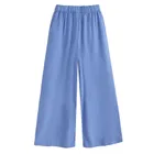 Cool Club, Pantaloni din material textil pentru fete, cu in, wide, albastru