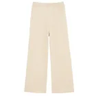 Cool Club, Pantaloni din material textil pentru fete, din tricot, wide leg, bej