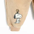 Cool Club, Pantaloni trening pentru baieti, velur, maro, imprimeu Snoopy