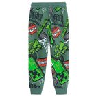 Cool Club, Pantaloni trening pentru baieti, verde, imprimeu Minecraft