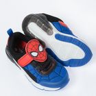 Cool Club, Pantofi sport pentru baieti, negru-albastru, cu lumini led, imprimeu Spider-Man