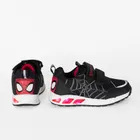 Cool Club, Pantofi sport pentru baieti, negru, talpa cu leduri, imprimeu Spider-Man