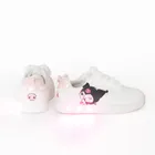 Cool Club, Pantofi sport pentru fete, alb, talpa cu leduri, imprimeu Kuromi